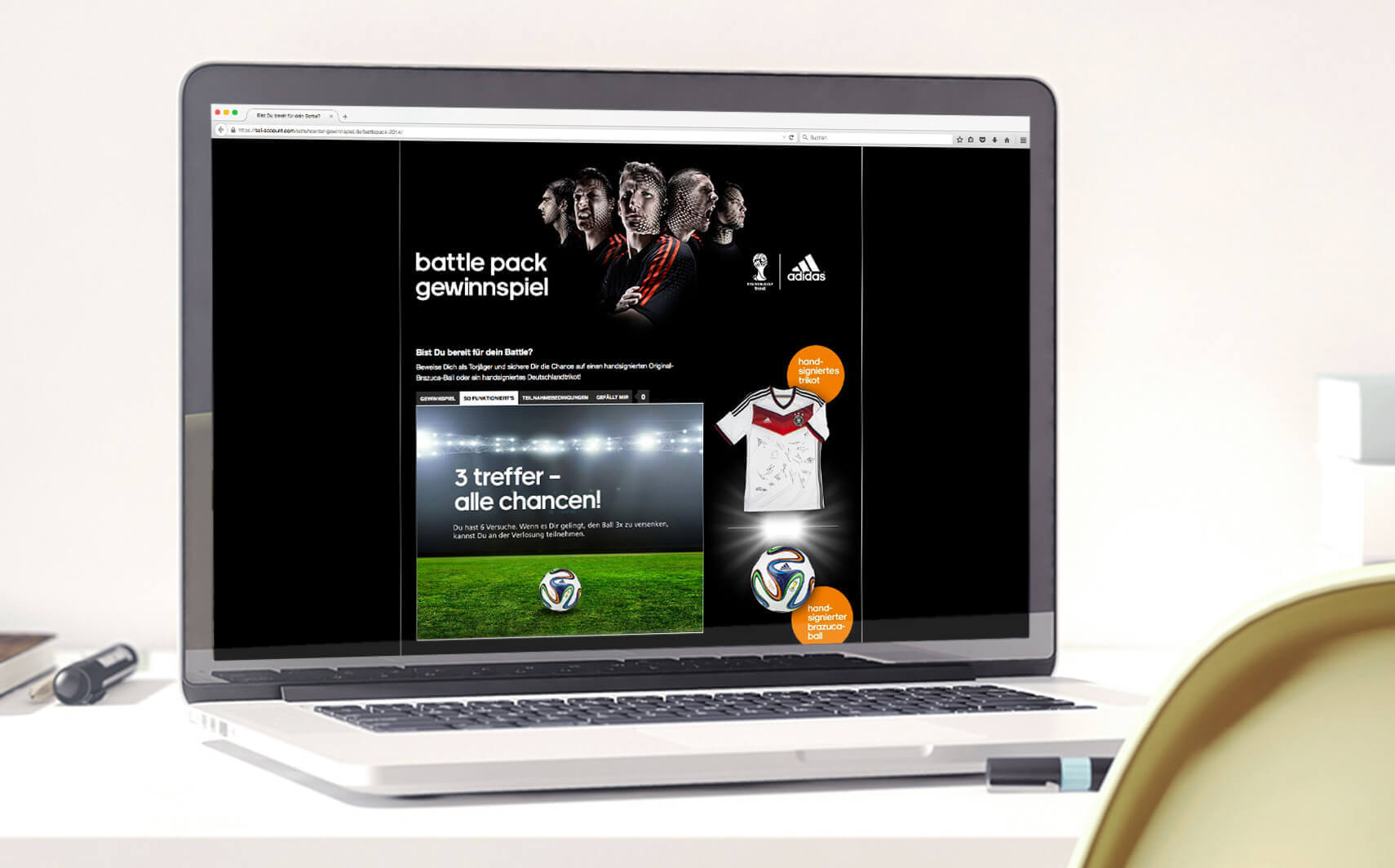 Website Referenz adidas Gewinnspiel